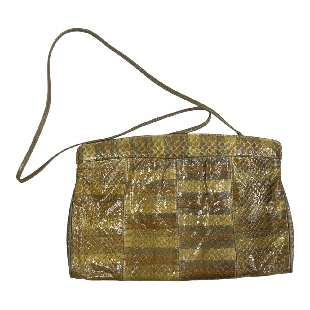 Bags by Varon Vintage Snake Clutch Tan Brown Ombre Wallet Clutch
